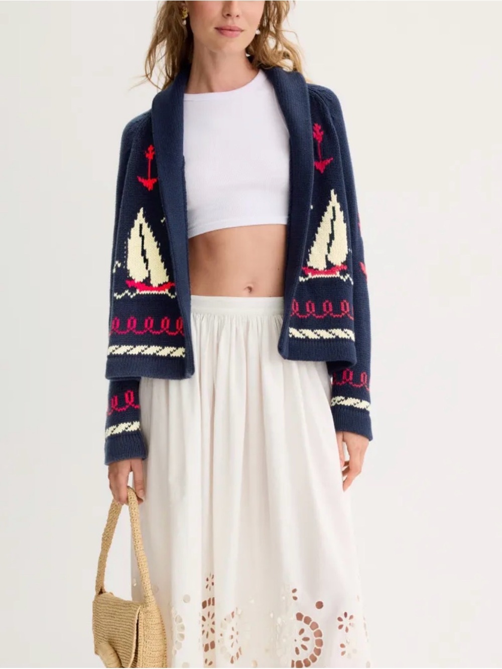 NWT SAILBOAT SHAWL CARDIGAN